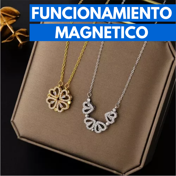 Collar Trebol Y Corazones Caja De Lujo