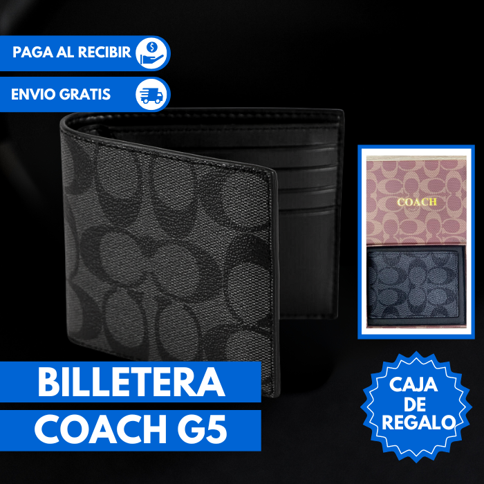 Billetera COACH G5 + Caja y certificado de autenticidad