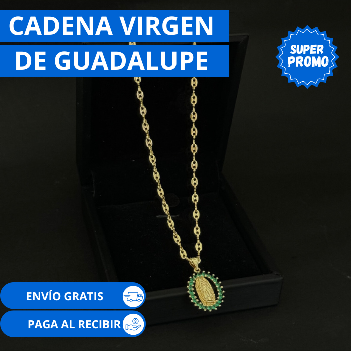 Cadena Gucci + Dije virgen de guadalupe - Bañada en oro de 24k