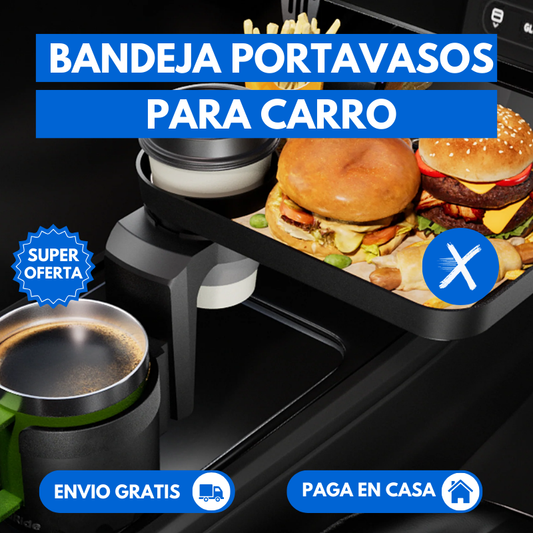 Bandeja portavasos para coche + Estuche de regalo