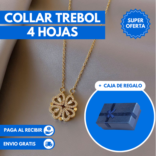 Collar Trebol Y Corazones Caja De Lujo