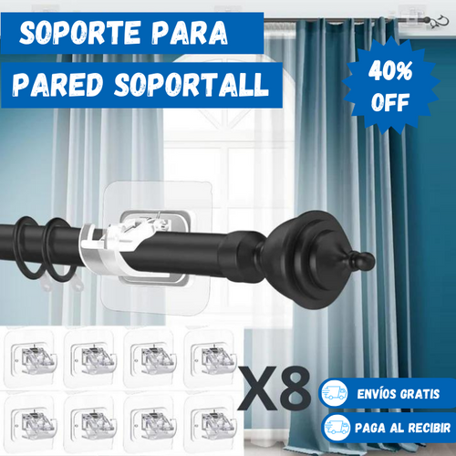 PAQUETE DE 8 SOPORTES DE PARED AJUSTABLES - SoportAll®