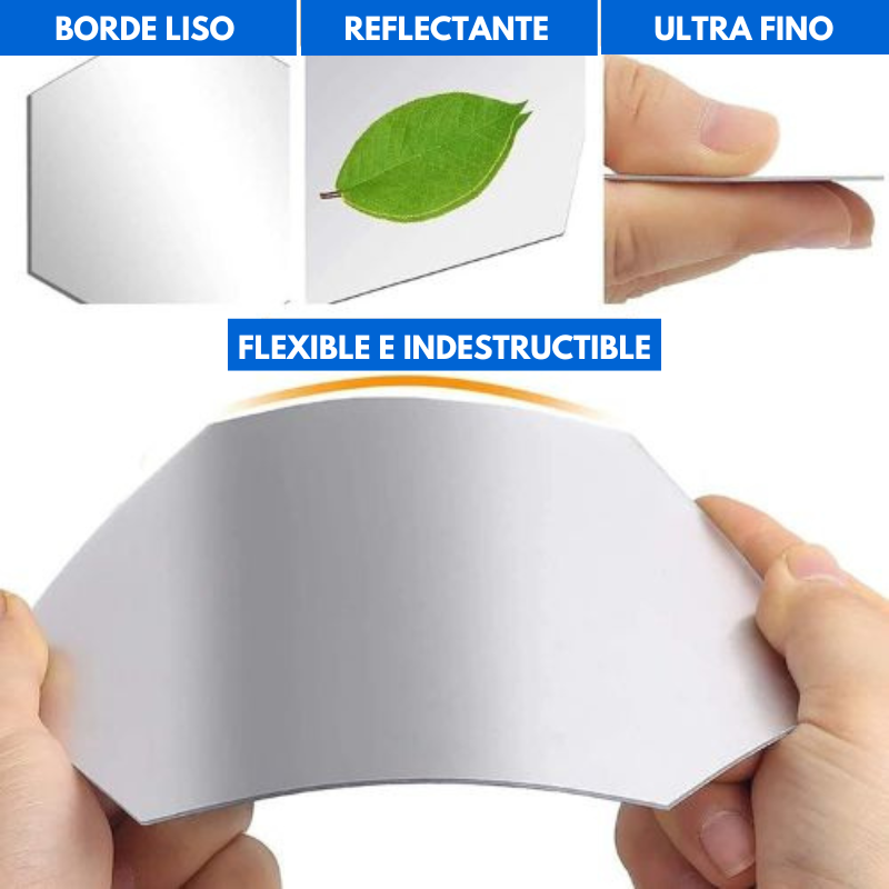 Espejos hexagonales adhesivos X12