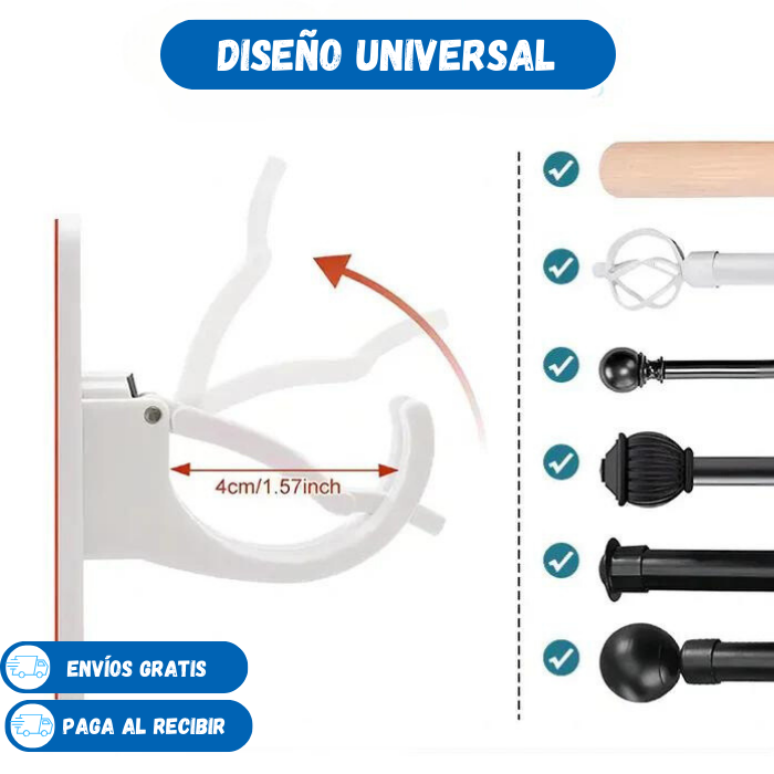 PAQUETE DE 8 SOPORTES DE PARED AJUSTABLES - SoportAll®