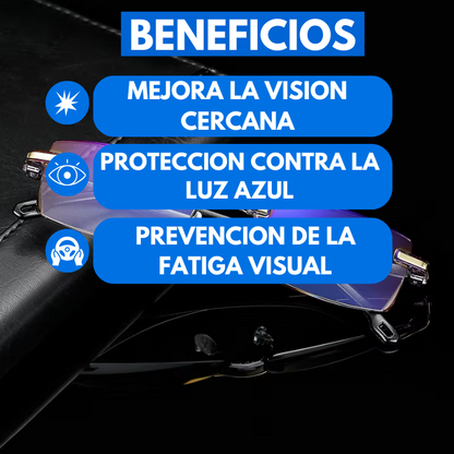 Gafas de aumento y filtro Azul UV + Estuche de lujo