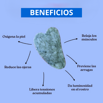 Gua Sha Corazon Jade Masajeador Facial