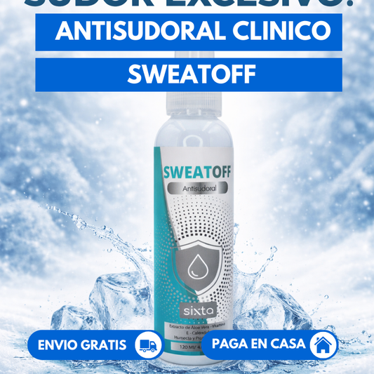 Antisudoral Sweatoff ( Previene y elimina la sudoración excesiva y los malos olores )