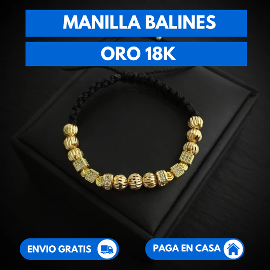 Pulsera Balines ( Dios Padre ) laminada en oro de 18K
