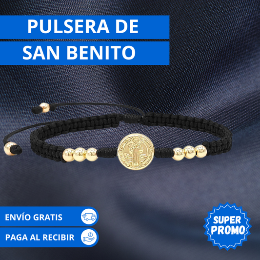Pulsera De San Benito® - Bañada En Oro